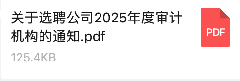 關(guān)于選聘公司2025年度審計機(jī)構(gòu)的通知